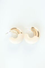 CCB Krem Gold Çift Renk Küpe - TJ-BKP8870