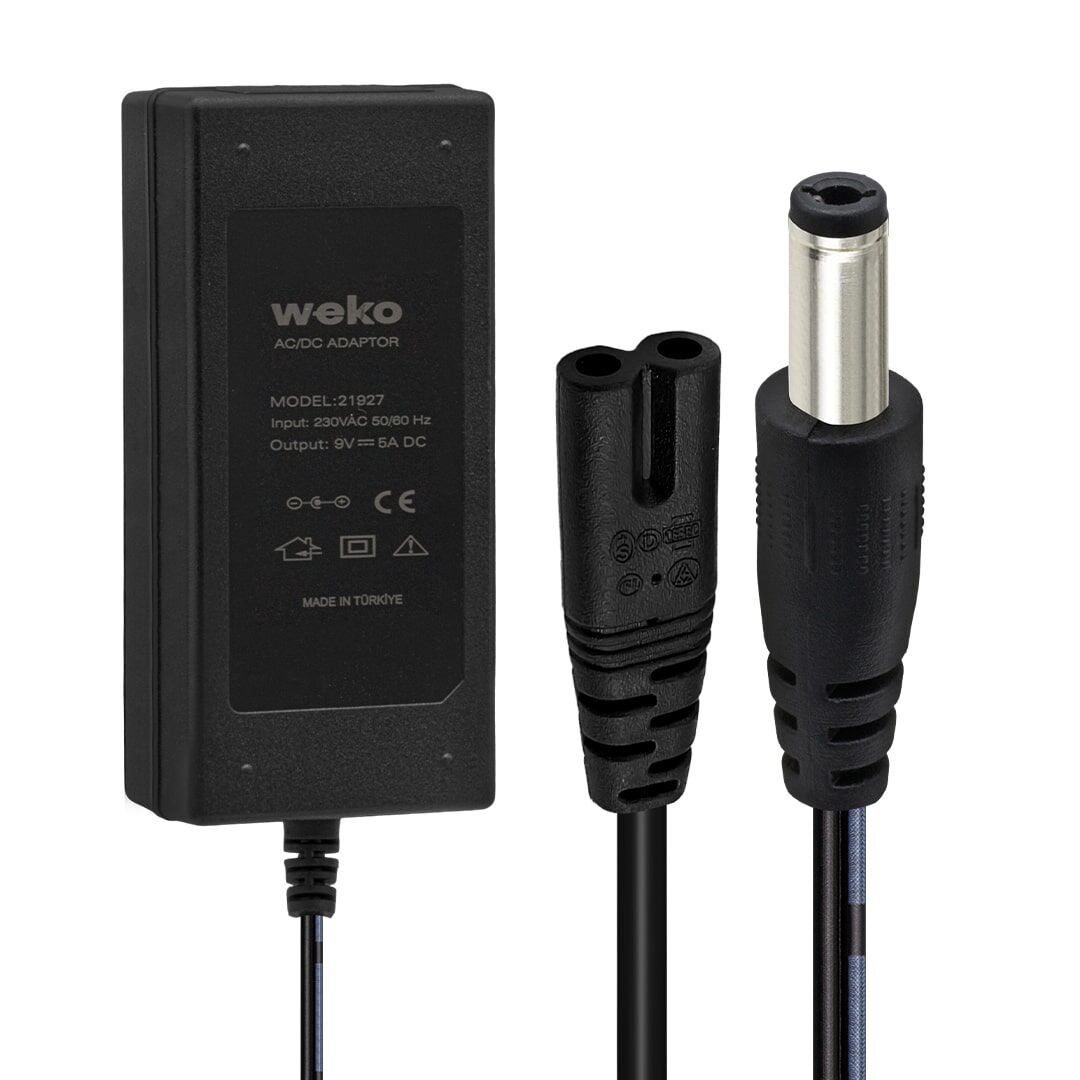 9 VOLT - 5 AMPER 5.5*2.5 UÇLU YERLİ ÜRETİM YAZAR KASA/POS MAKİNESİ MASAÜSTÜ  ADAPTÖR (4944)