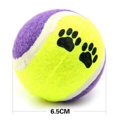 3&apos;lü Renkli Desenli Tenis Topu Kedi Köpek Oyuncağı (4944)