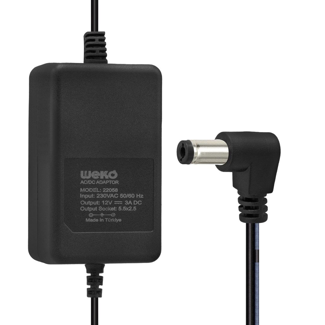 12 VOLT - 3 AMPER - 5.5*2.5 UÇLU PLASTİK KASA MASAÜSTÜ ADAPTÖR YERLİ ÜRETİM (4944)