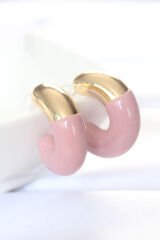 CCB Gül Kurusu Gold Çift Renk Küpe - TJ-BKP8872