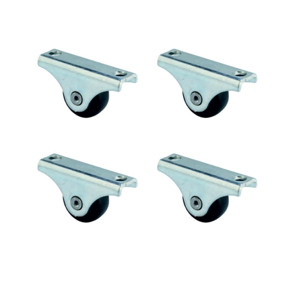 Furç Sabit Teker - 20MM - Siyah HKS226 - 4 Adet