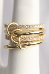 Pirinç Gold Renk Zirkon Taşlı 4'Lü Kadın Yüzük - TJ-BYK3707
