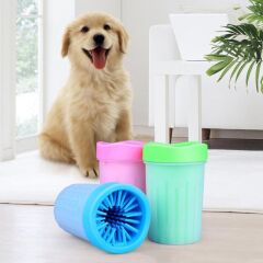 Silikon Jel Fırçalı Kedi Köpek Pati Ayak Temizleme Kovası Büyük (4944)