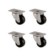 Furç Tablalı Bilyalı Teker - 32MM - Siyah HKS233 - 4 Adet