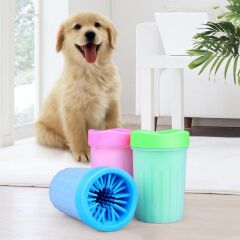 Pati Ayak Yıkama Kovası Silikon Jel Fırçalı Kedi Köpek  (Büyük) (4944)