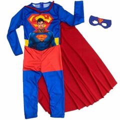 Çocuk Superman Kostümü - Pelerinli ve Maskeli Superman Kostüm 7-8 Yaş