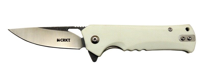 Crkt Muskie 202 AWY Beyaz Kamp / Outdoor Çakı 18cm - Yarı Otomatik, Kutulu