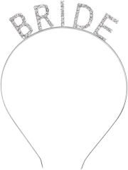 Gümüş Renk Bekarlığa Veda Kristal Taş Bride Tacı İthal 16x10 cm (4944)