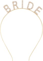 Altın Gold Renk Bekarlığa Veda Kristal Taş Bride Tacı İthal 16x10 cm (4944)