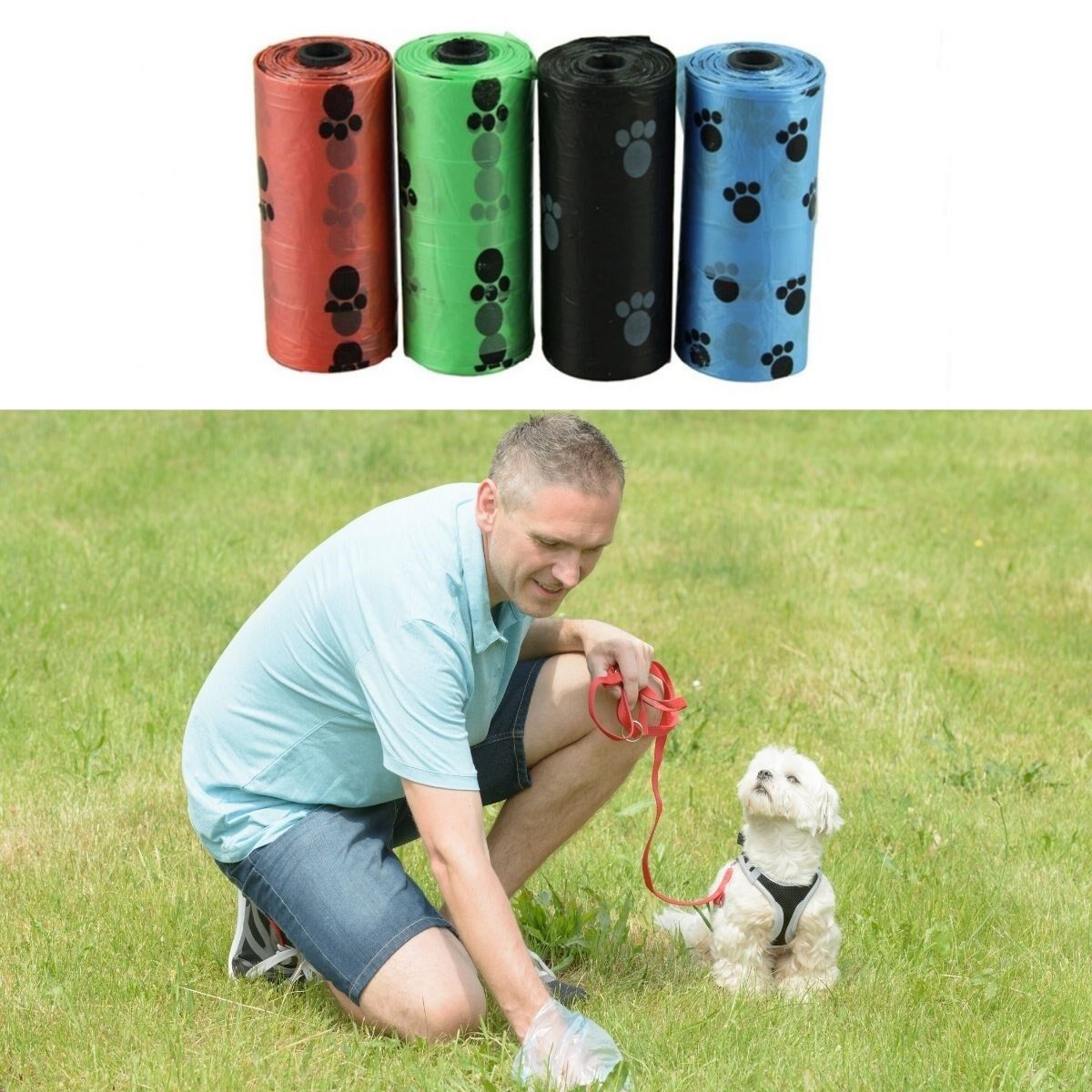 Evcil Hayvanlar Için Pati Desenli Kedi Köpek Kaka Poşeti Torbası (4944)