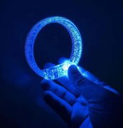 Mavi Led Işıklı Baskı Yapılabilen Pilli Bileklik Bilezik 1,5 cm Genişlik