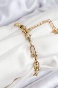 316L Çelik Tifany Zincir Model Gold Renk Kadın Bileklik - TJ-BB7834