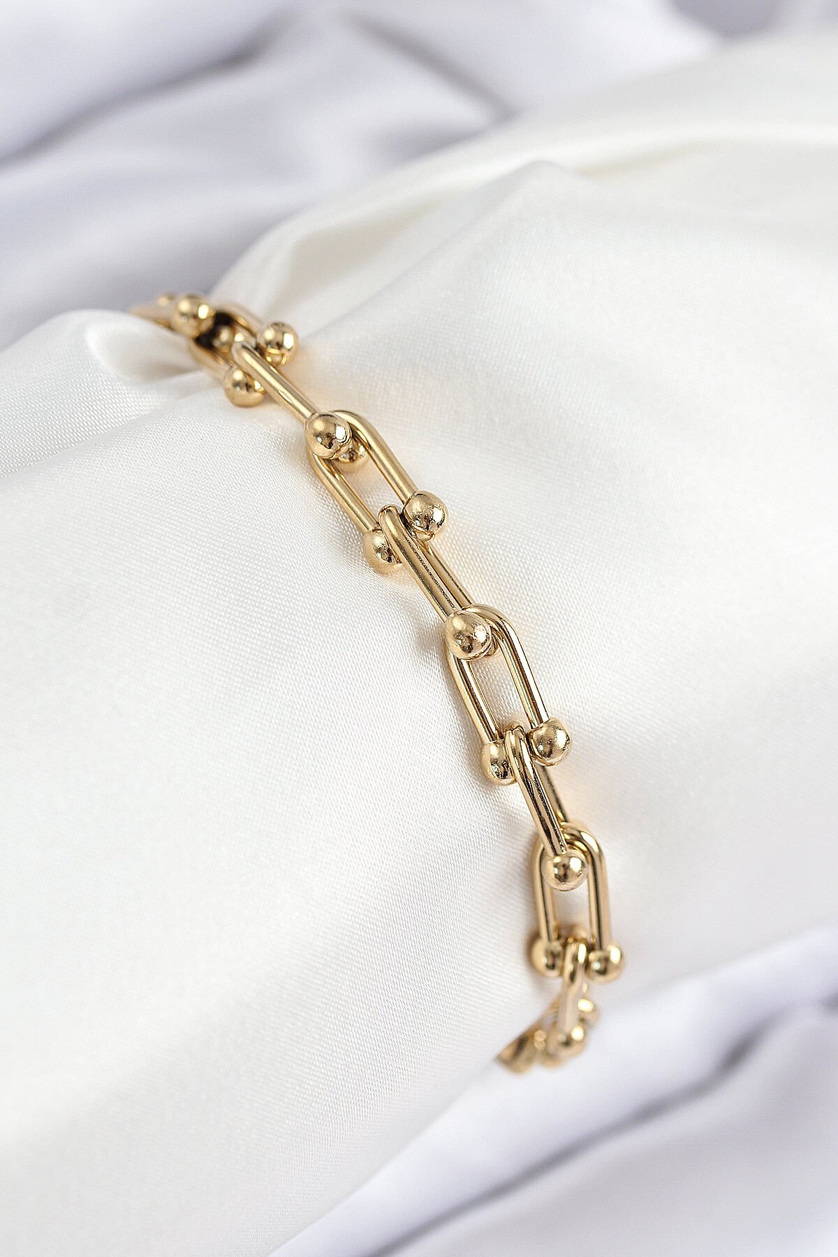 316L Çelik Tifany Zincir Model Gold Renk Kadın Bileklik - TJ-BB7834