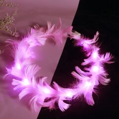 Led Işıklı Rengarenk Yanan 3 Fonksiyonlu Otrişli Parti Tacı Pembe Renk 12x12 cm (4944)