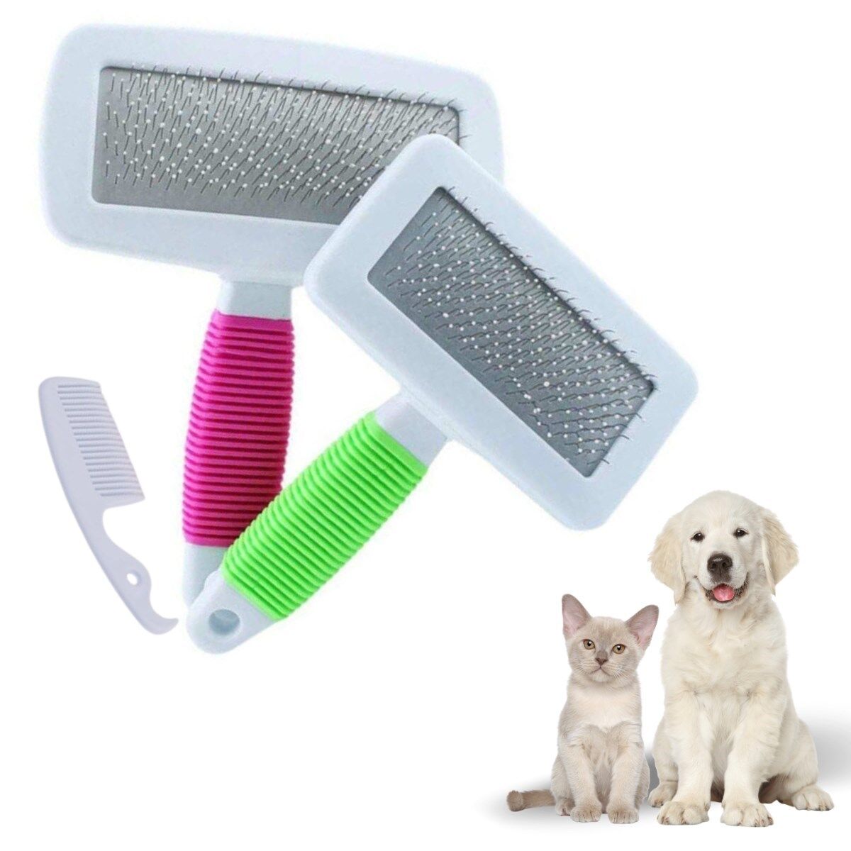 Kedi Köpek Telli Küçük Boy Tüy Bakım Seti Evcil Hayvan Tarama Fırçası (4944)