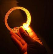 Turuncu Led Işıklı Baskı Yapılabilen Pilli Bileklik Bilezik 1,5 cm Genişlik