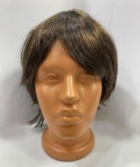 Kısa Model Düz Kesim İçi Astarlı Erkek Peruğu Kahve Renk