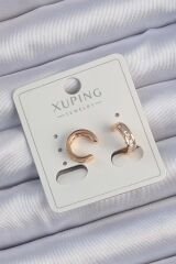 Xuping Rose Renk Zirkon Taş Kaplama Earcuff Küpe - TJ-BKP9426