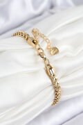 316L Çelik Örgü Zincir Model Gold Renk Kadın Bileklik - TJ-BB7839