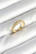 Gold Renk Şerit Zirkon Taşlı Kadın Yüzük - TJ-BYK3905