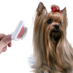 Paslanmaz Evcil Hayvan Kedi Köpek Tüy Tarama Toplama Fırçası Kolay Temizlenir Bakım Aleti (4944)