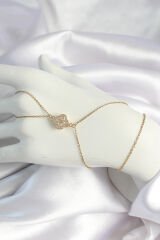 316L Çelik Zincirli Gold Renk Zirkon Taşlı Şahmeran - TJ-SN650