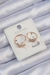Xuping Rose Renk Zirkon Taşlı Su Yolu Küpe - TJ-BKP9430