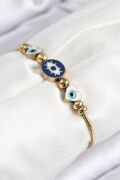 316L Çelik Göz Charm Model Gold Renk Kadın Bileklik - TJ-BB7843