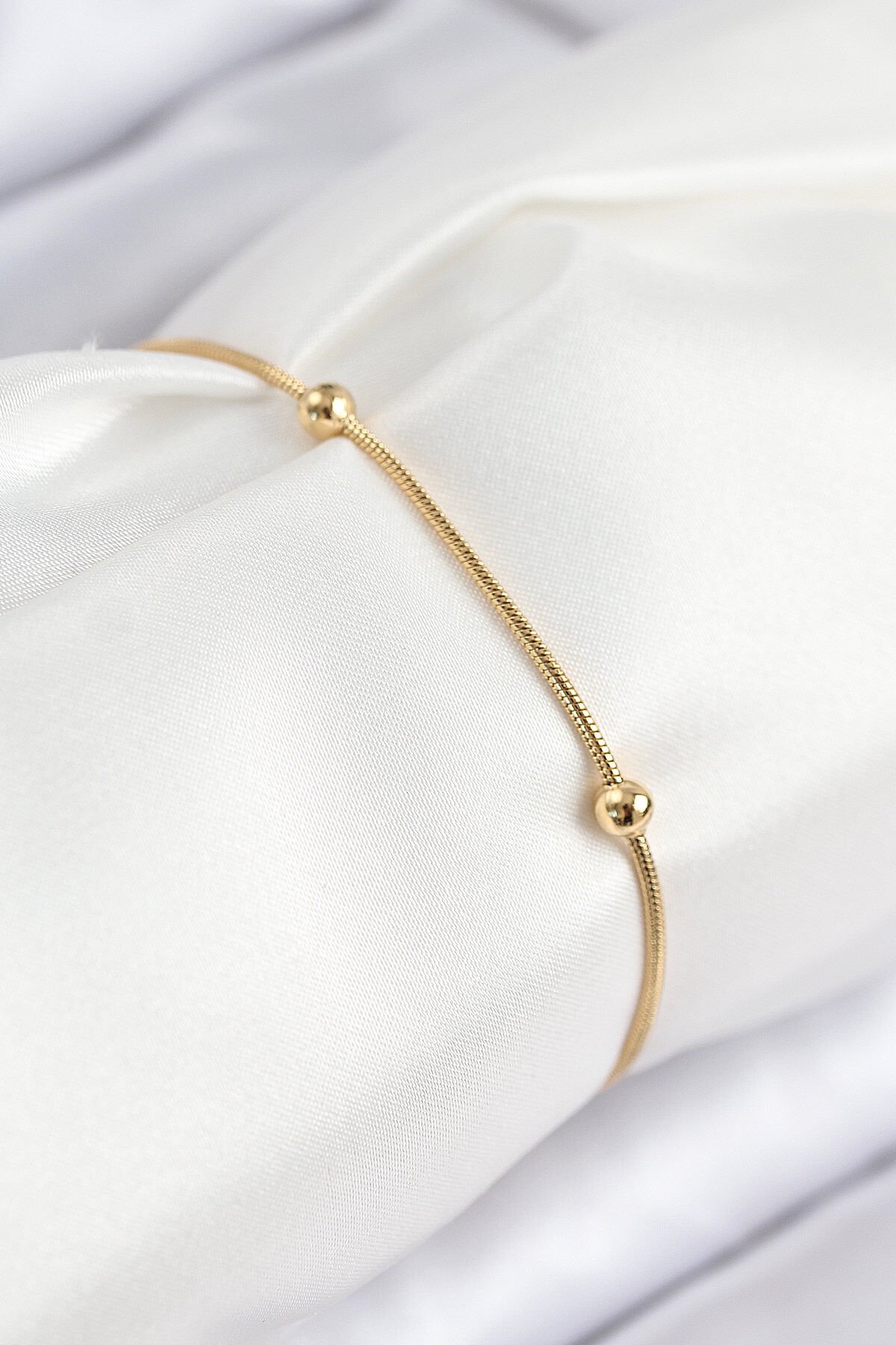 316L Çelik Topcuk Model Gold Renk Kadın Bileklik - TJ-BB7845