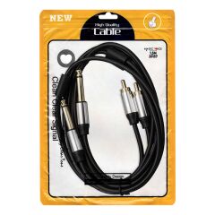 LD398 2X 6.3MM MONO ERKEK + 2X RCA ERKEK 1.5 METRE KABLO (4944)