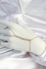316L Çelik Gold Renk Zincirli Zirkon Taşlı Şahmeran - TJ-SN655