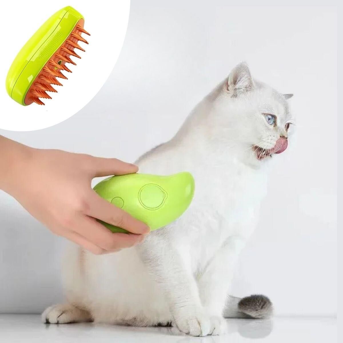 Buharlı Yumuşak Silikon Uçlu Kedi &amp; Köpek Tüy Tarama Tarağı Yıkama Fırçası (4944)