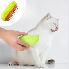 Buharlı Yumuşak Silikon Uçlu Kedi &amp; Köpek Tüy Tarama Tarağı Yıkama Fırçası (4944)