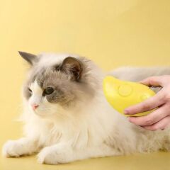 Buharlı Yumuşak Silikon Uçlu Kedi &amp; Köpek Tüy Tarama Tarağı Yıkama Fırçası (4944)