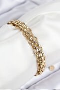 316L Çelik Örme Zincir Model Gold Renk Kadın Bileklik - TJ-BB7848