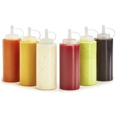 Şeffaf Kapaklı Sızdırmaz Yağlık Sosluk Şişesi Plastik Yağdanlık 400 ml. AP-9028 (4944)