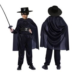 Zorro Kara Şövalye Kostümü - Zorro Kostümü Çocuk Boy 5-6 Yaş