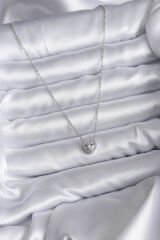 316L Çelik Zincir Zirkon Taşlı Charm Kadın Kolye - TJ-BKO7819