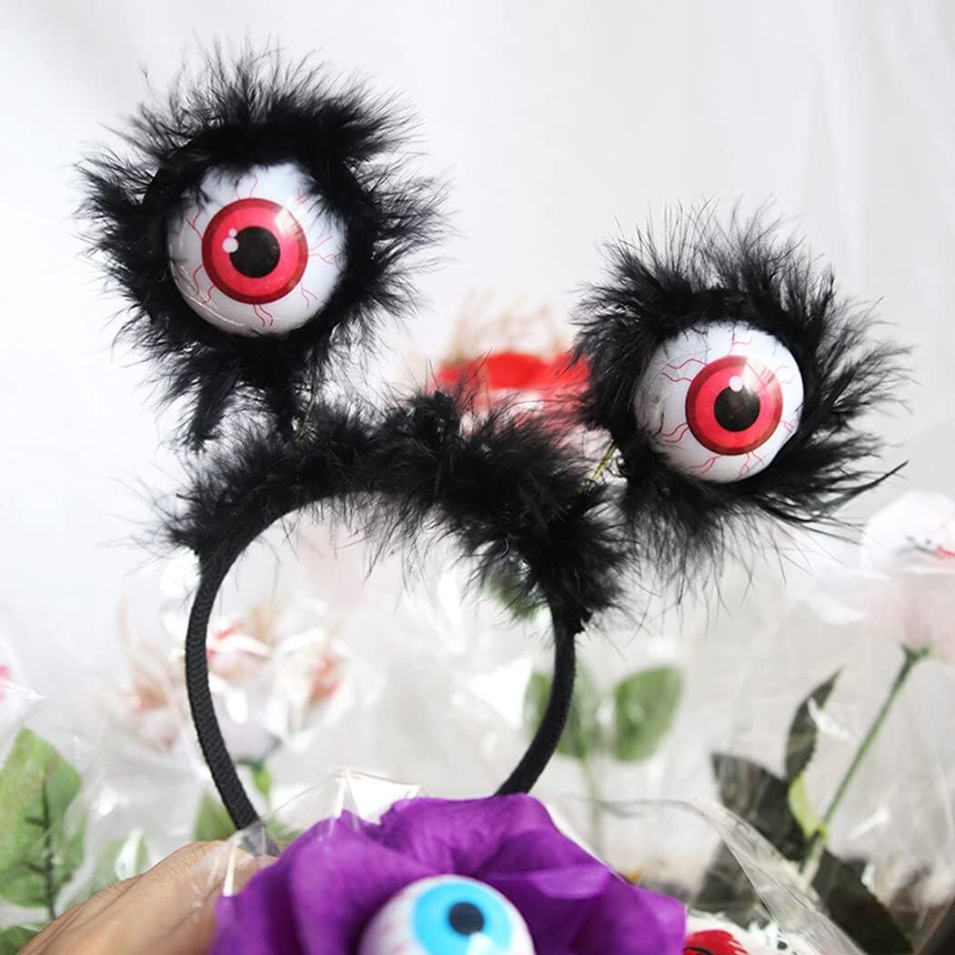 Cadılar Bayramı Halloween Otrişli Sallanan Gözlü Parti Tacı (4944)