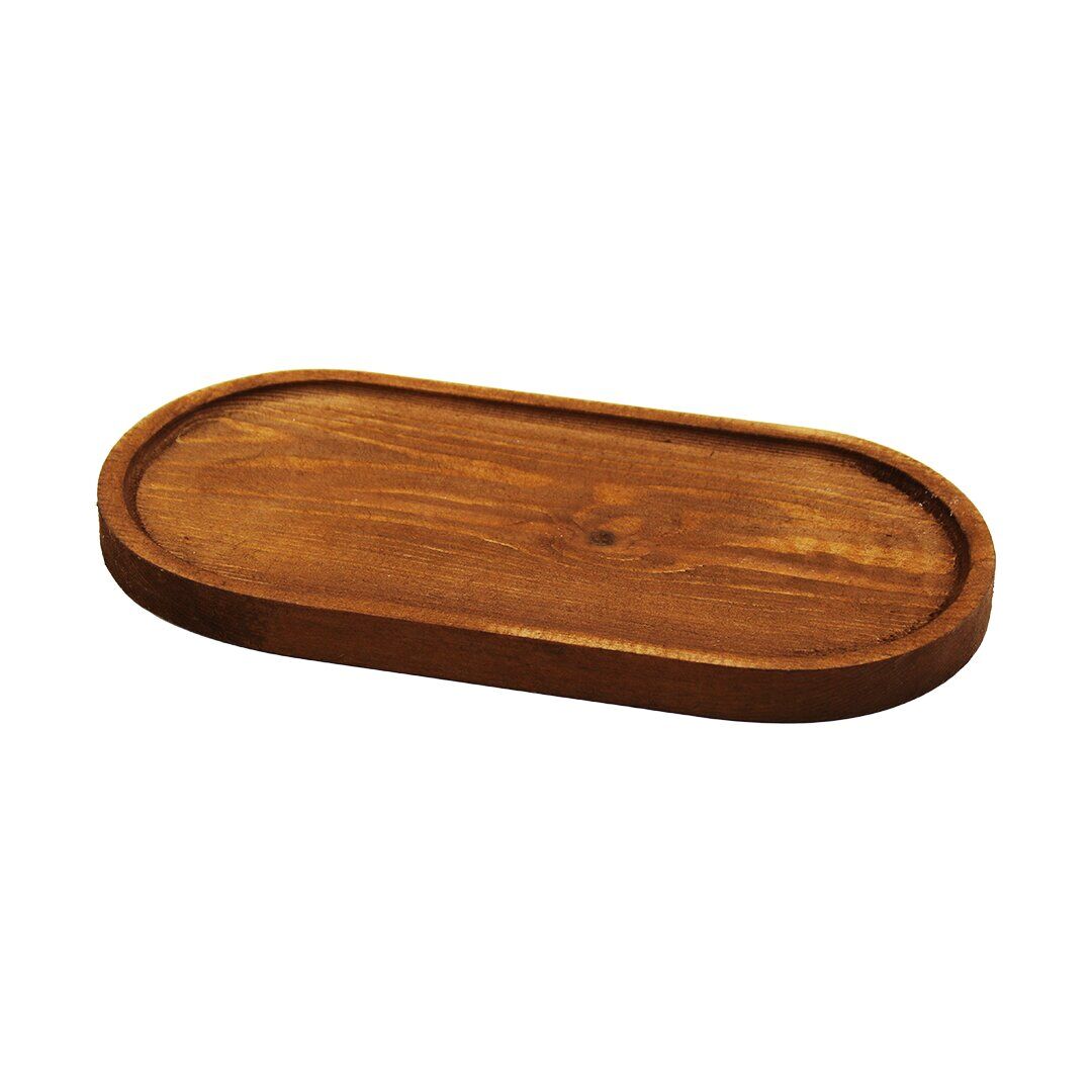 OVAL   KOYU RENK=KAHVERENGİ  AHŞAP YAĞDANLIK ALTLIK  25X12.5CM (4944)