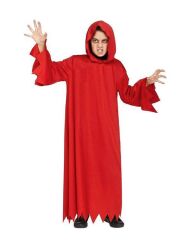 Kırmızı Kapişonlu Çocuk Şeytan Kostümü 5-6 Yaş