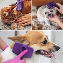 Otomatik Temizlenebilen Tuşlu Pratik Kedi Köpek Tüy Toplama Fırçası (4944)