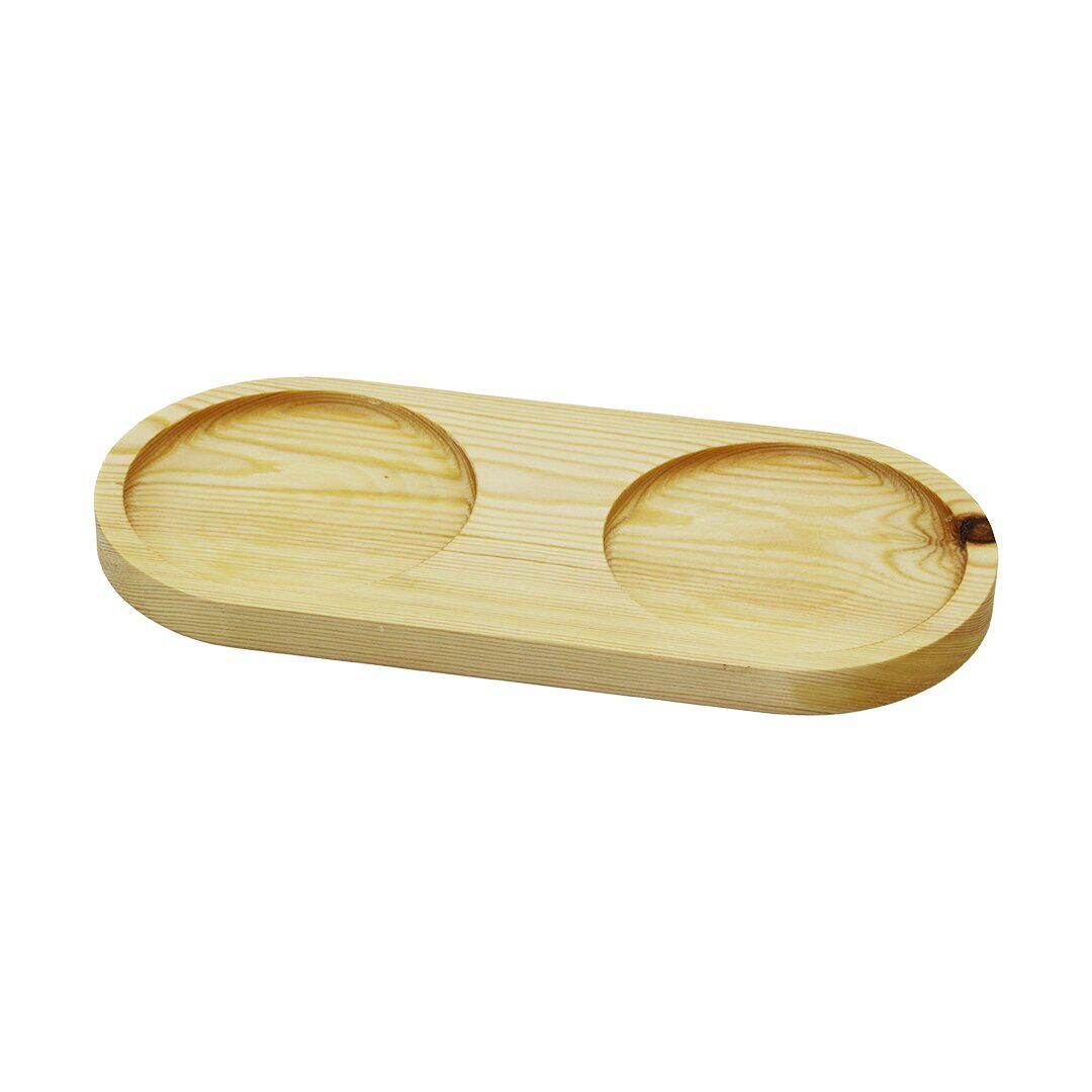 2 BÖLMELİ - OVAL   AÇIK RENK=SADE  AHŞAP YAĞDANLIK ALTLIK  27X12.5CM (4944)