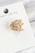 Pirinç Zirkon Taşlı Yay Model Gold Renk Sağ Kıkırdak Küpe - TJ-BKP11004