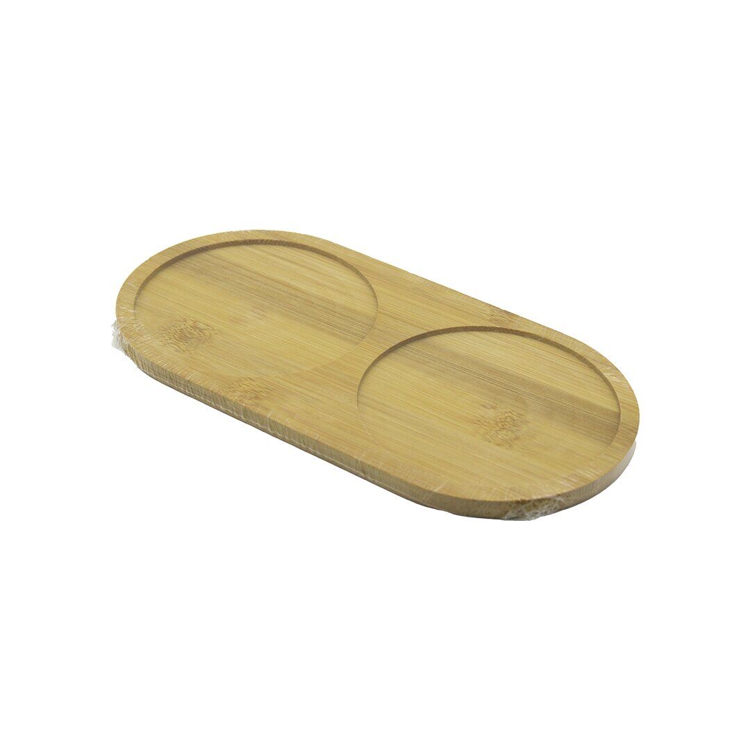2 BÖLMELİ   OVAL  AHŞAP BAMBU YAĞDANIK ALTLIK  12X24X0.8CM (4944)