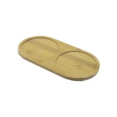 2 BÖLMELİ   OVAL  AHŞAP BAMBU YAĞDANIK ALTLIK  12X24X0.8CM (4944)