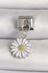 316L Çelik Gümüş Renk Papatya Model Nomination Charm - TJ-BC1212