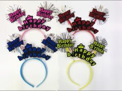 Happy Birthday Neon Renk Doğum Günü Tacı 12 Adet (4944)