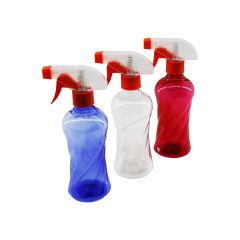350ML RENKLİ ŞEFFAF UZUN - PLASTİK - BURGULU BOŞ SPREY PÜSKÜRTÜCÜ ŞİŞE (4944)